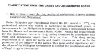 A section of the board’s statement.